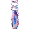 Allegra K Women's Opened Toe Tie Dye Platform Chunky Heel Lace Up Sandals - 4 of 4
