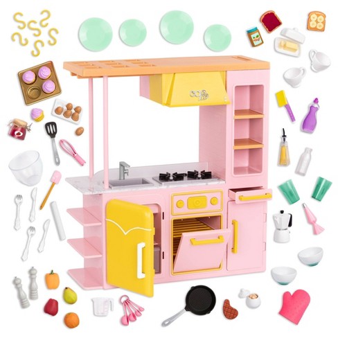 Our Generation Sweet Kitchen Set with Play Food Accessories for 18" Dolls - Pink - image 1 of 4