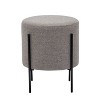 16" Modern Round Ottoman with Metal Base - WOVENBYRD - 2 of 4