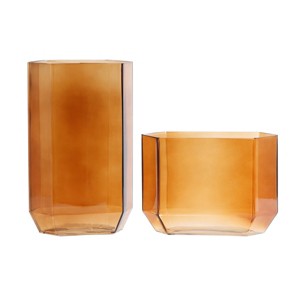 Noreno Modern Hexagon Glass Vase Set Of 2 - RDC4035 - Safavieh - 1 of 4