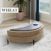 Hrinhom 47.2"W Modern Chenille Storage Ottoman with Adjustable Cover and Metal Legs - 3 of 4