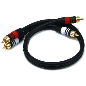 Monoprice Premium RCA Cable - 1.5 Feet - Black | 2 RCA Plug to 2 RCA Plug, Male to Male, 22AWG - 1 of 4