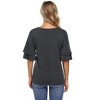 BLUEMING Womens Flutter Elbow Sleeve Shirts V Neck Tee Blouse Pagoda Sleeve T-Shirts Summer Tee Blouse Flowy Tops - 4 of 4