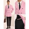 Lars Amadeus Men's Notched Lapel Solid Color Double Breasted Pea Coat - 4 of 4