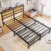 ALEXOUN Queen Size Metal Bed Frame with Wooden Headboard & Storage Shelf and Steel Slats, Noise-Free, No Box Spring Needed - 4 of 4