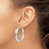 Black Bow Jewelry 6mm Polished Round Hoop Earrings in Sterling Silver 35mm (1 3/8 in) - 3 of 4