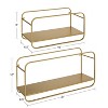 Kate & Laurel All Things Decor 21" x 10" (Set of 2) Emerline Decorative Wall Shelves Set Gold: Modern Metal Floating Shelf - image 2 of 4