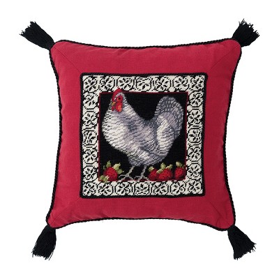 C&F Home 16" x 16" Opulent Rooster Needlepoint Pillow