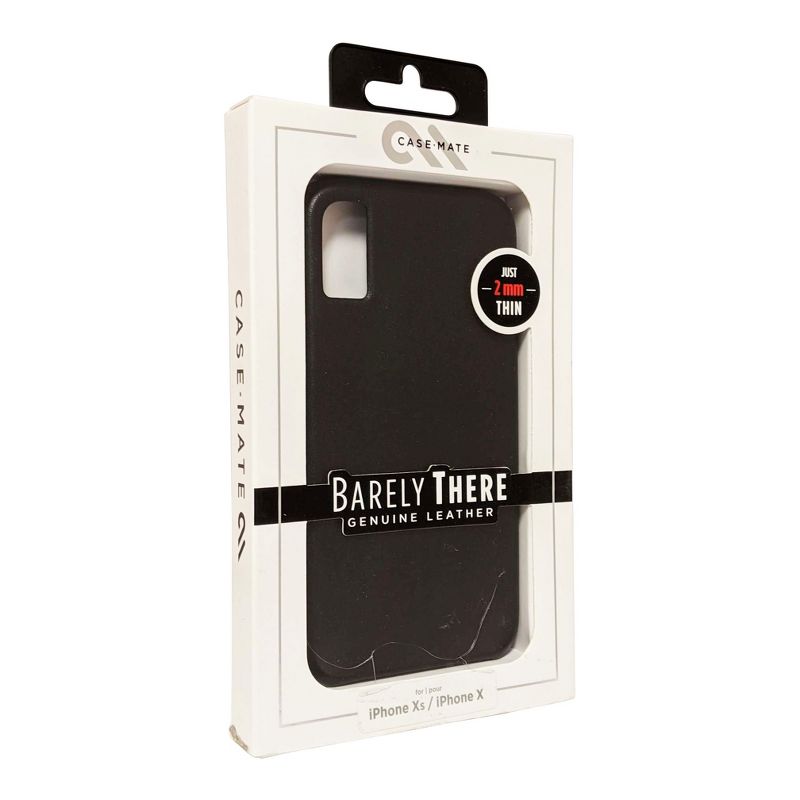 Case-Mate Barely There Slim Case for Apple iPhone X - Black Leather, 1 of 3