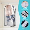 Racxily 5 Pack 60In Garment Bag for Hanging Clothes Dustproof Waterproof Hanging Clothes Storage Bag Clear Transparent Suits Cover - 4 of 4