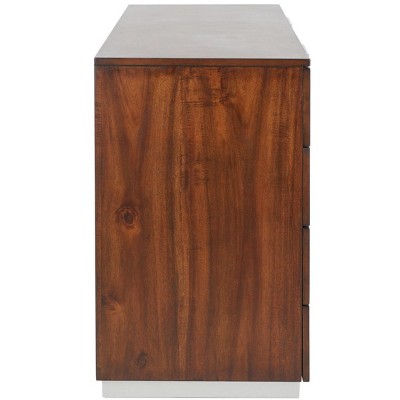 Brylin Chic Rustic 8-Drawer Dark Walnut Dresser with Chrome Accents