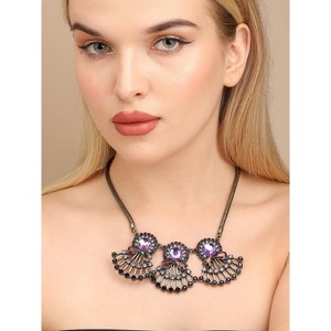 SOHI Women's Multicolour Party Stone Statement Necklace - 1 of 4