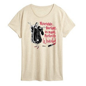 Women's - 101 Dalmatians - Cruella Miserable Darling Perfectly Wretched Short Sleeve Graphic T-Shirt - 1 of 4