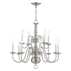 Livex Lighting Williamsburgh 12 - Light Chandelier in  Brushed Nickel - 1 of 2