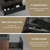 ChicFurnit Bathroom Vanities 42 Inch Wallmounted Vanity with Wave Textured Drawers for Bathroom, Black, 41.93"*19.69"*15.75" - 4 of 4
