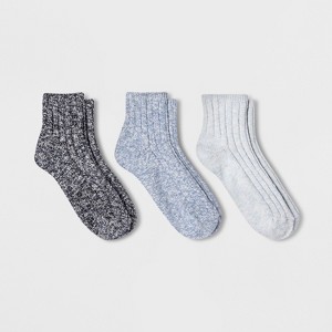 Women's Slub 3pk Ankle Socks - Universal Thread™ 4-10 - 1 of 2