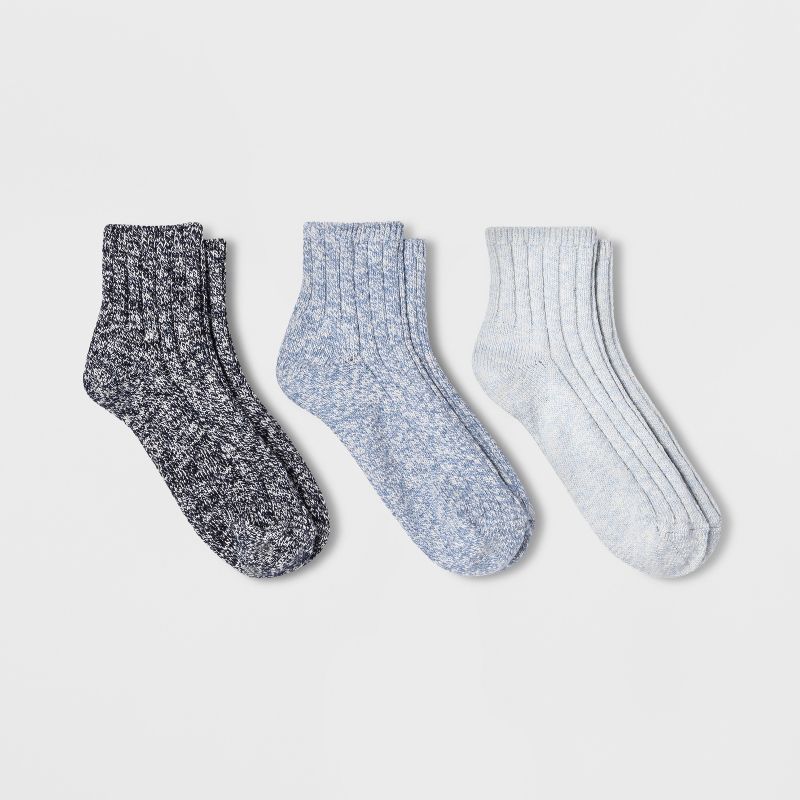 Women's Slub 3pk Ankle Socks - Universal Thread™ 4-10, 1 of 5