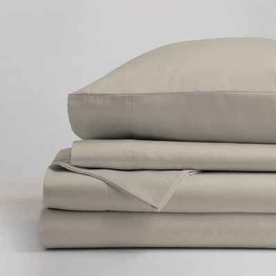 Aireolux Twin Beige Cotton Polyester Microfiber Sheet Set