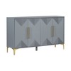Distinctive Two-Tone Triangle Pattern 4-Door Cabinet, Perfect for Entryways, Hallways, and Living Spaces - 3 of 4