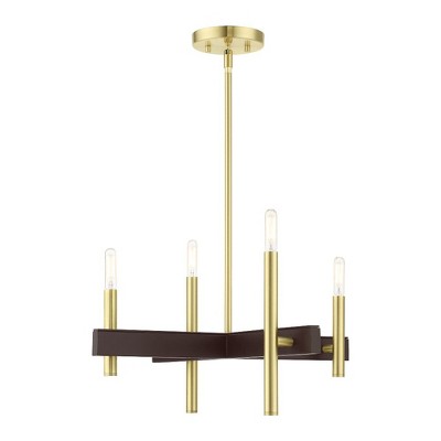 Livex Lighting Denmark 4 - Light Chandelier in  Satin Brass