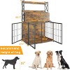 COZONY 63.7 Inch Dog Crate Furniture with Storage Shelves 4 Door Wooden Kennel End Table for Small Medium Dogs - 2 of 4