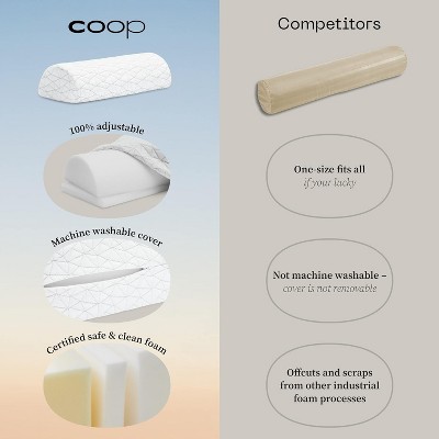 Coop Home Goods Adjustable Memory Foam Bolster Pillow