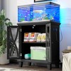 ORRD 20 Gallon Fish Tank Stand with Power Outlets, Farmhouse Aquarium Stand with Storage Cabinet & Adjustable Shelves, Black - 4 of 4