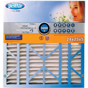 BestAir 24 in. W X 25 in. H X 5 in. D 13 MERV Pleated Air Filter 1 pk (Case of 2) - 1 of 1