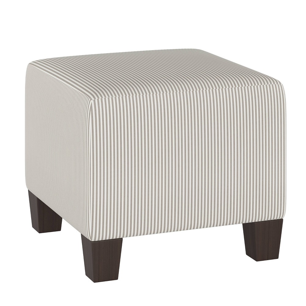 Photos - Pouffe / Bench Skyline Furniture Annie Square Ottoman in Patterns Oxford Stripe Taupe Oxf