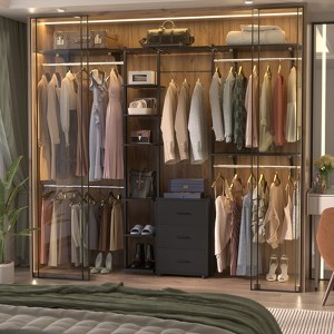 Besiost Heavy-duty Garment Rack Closet Organizer with Tower Shelving - 1 of 4