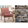 CAVINAS Mid-Century Modern Armchair,Upholstered Accent Chair for Living Room,Leisure Velvet Armchair with Rubberwood Frame,Lounge Chair Indoor - 4 of 4