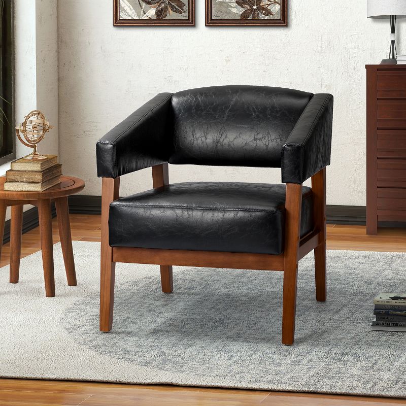 Randolf Vegan Leather Armchair with Special Arms | ARTFUL LIVING DESIGN, 2 of 11