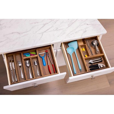 Seville Classics 10-Piece Acacia Wood Pantry Kitchen Drawer Storage Organizer Box Set — фото 7