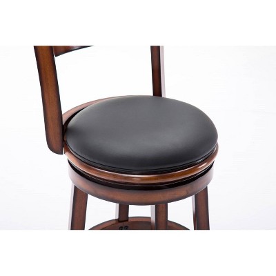Chestnut Bonded Leather 24" Swivel Counter Stool with High-Density Foam