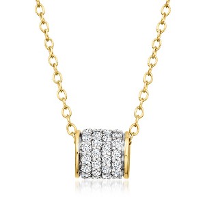 Ross-Simons 0.50 ct. t.w. Pave Diamond Bead Necklace in 18kt Gold Over Sterling Size 18 - 1 of 3