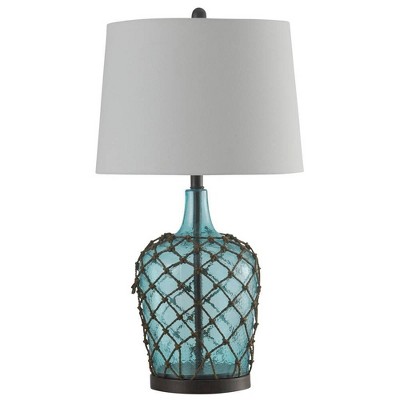 30" Cayos Rope Glass Table Lamp Blue - StyleCraft