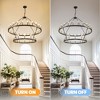 Modern Wagon Wheel Chandelier 2 Tier Farmhouse Chandeliers,Ceiling Pendant Light Fixture for Kitchen Entryway Dining Living Room - 2 of 4