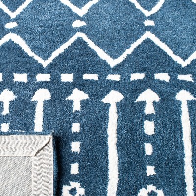 Ivory Square Hand-Tufted Wool Area Rug - Easy Care 6'