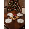Christmas Candle Beige Lace Embroidered Cutwork Round Placemat, 8-Inch diameter - 2 of 3