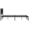 vidaXL Black Metal Double Bed Frame with Headboard - Sturdy Steel Bedroom Furniture, 81.5x61.4x35.8 Inches - 4 of 4