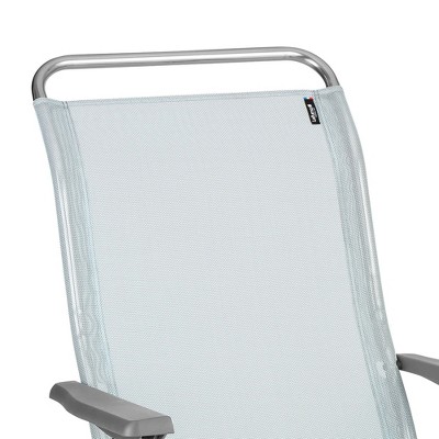 Lafuma Sky Blue Aluminum Folding Outdoor Armchair with Square Arms