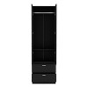 Armoire Wardrove 76" H, Hanging Rod, 2 Drawers, 1 Shelf, Black - 3 of 4