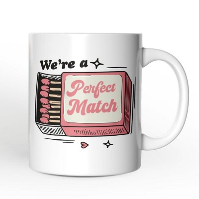We're a Perfect Match Personalized Mug for Couple, Retro Cute Gift (Non-Custom Only)| OrnamentallyYou