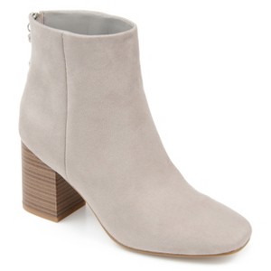 Journee Collection Womens Audrina Back Heel Zip Stacked Heel Booties - 1 of 4
