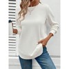 Women Long Sleeve Tunic Tops to Wear with Leggings Casual Loose Fit Crew Neck T-Shirts Tops Blouse - 3 of 4