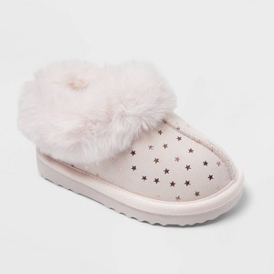 Toddler Piper Faux Fur Cuff Scuff Slippers - Cat & Jack™ - 1 of 4