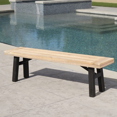 Maggift  Patio Accent Chairs, Outdoor Bench, Can Be Used As Side Table, Suitable For Lawn, Garden And Porch, Brown, 63" * 14.25" *17.75"
