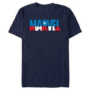 Mens Marvel Flag Logo T Shirt - 1 of 4