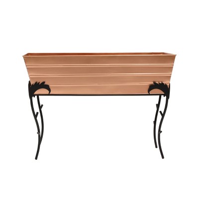 Copper Plated Galvanized Steel Flower Planter Box with Iron Stand