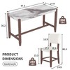 5-Piece Counter Height Dining Table Set with Faux Marble Top, Bar Table and 4 Upholstered Chairs, Modern Pub Table Set for Kitchen or Dining Room - 4 of 4